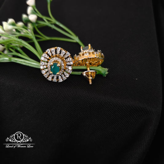 92.5 silver simple and Cute diamond finishing earrings-RCCP77