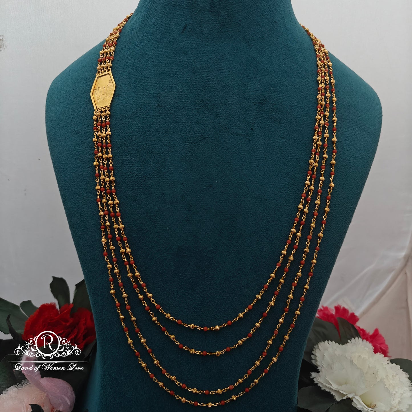 92.5 Silver with gold polish Beads chandraharam -RCK33-1