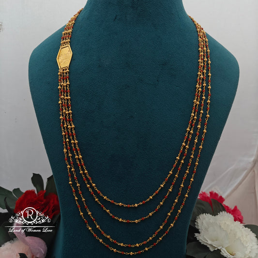 92.5 Silver with gold polish Beads chandraharam -RCK33-1