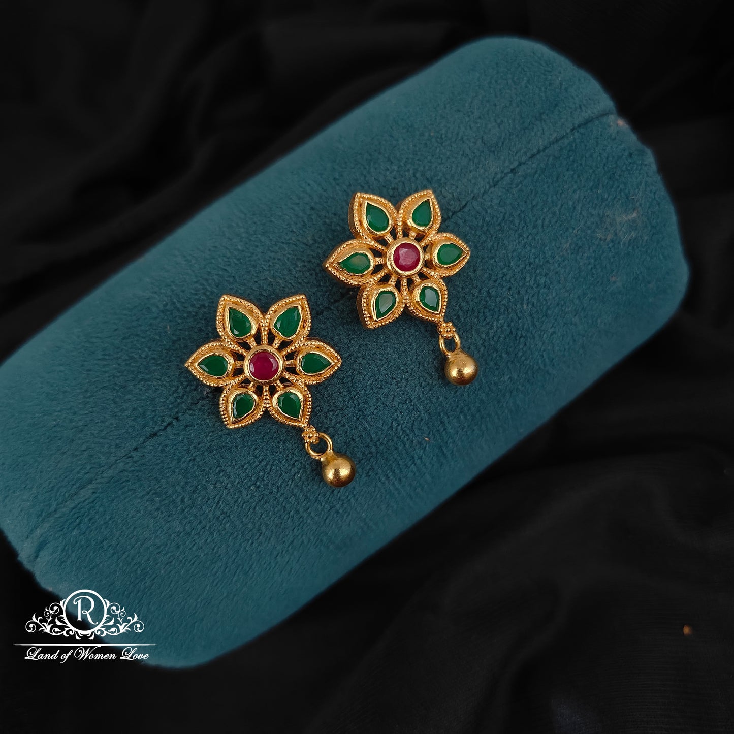 92.5 silver green earrings-RCL88