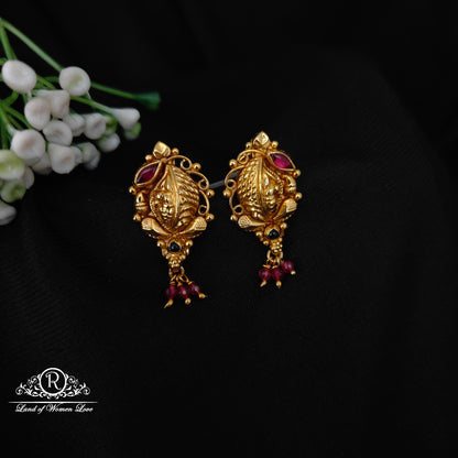 92.5 SILVER GOLD MODEL EARRINGS-RCM1391