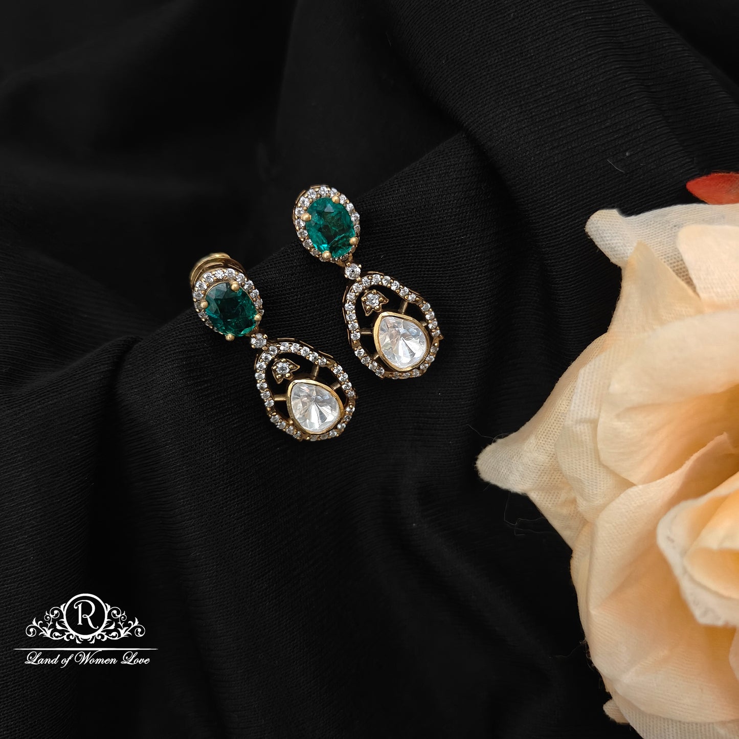 92.5 Silver Mossinate Earrings -RCMJ271