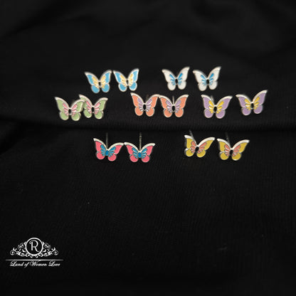 92.5 Silver Butterfly  Kids Earrings-RCHS53