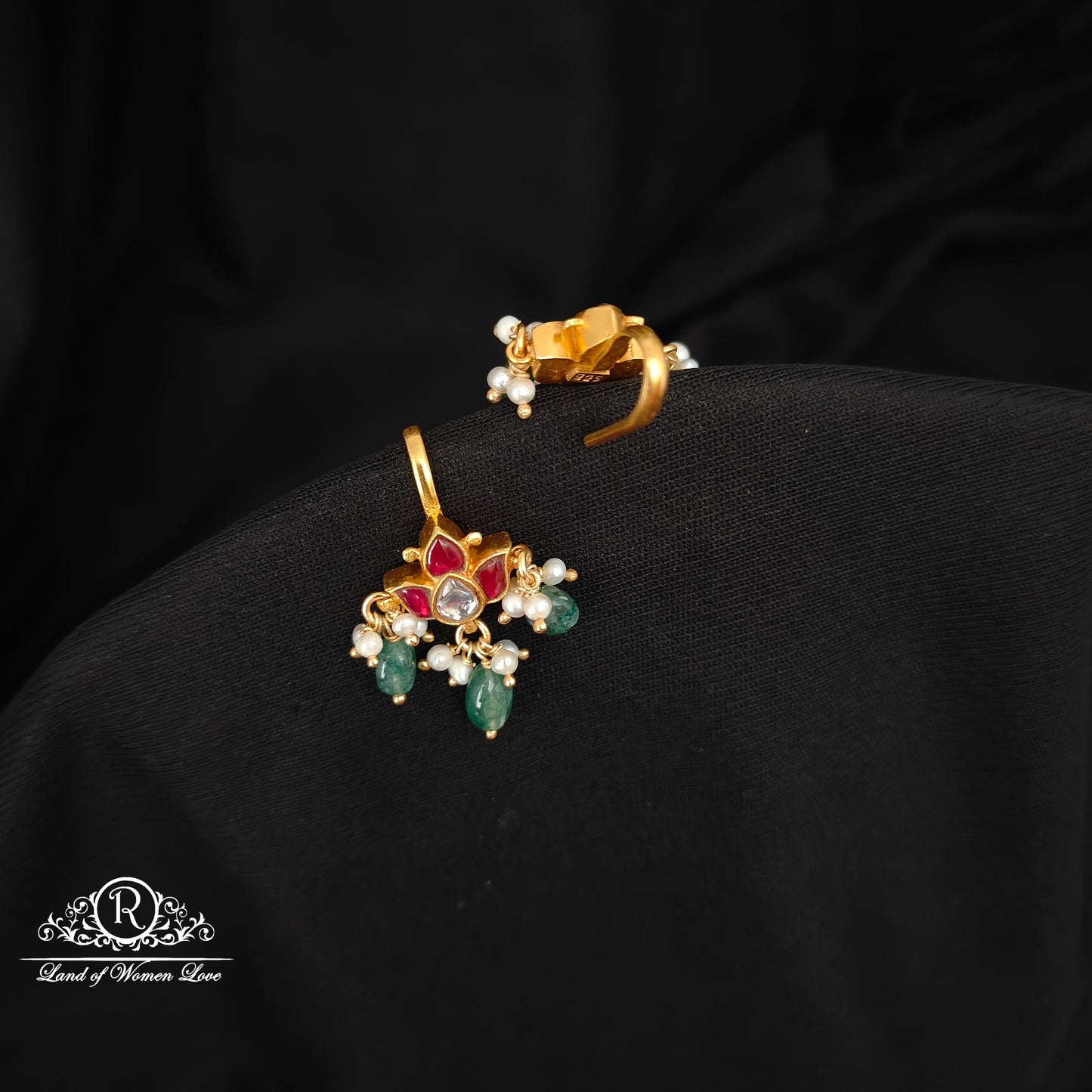 92.5 silver kundan earrings-RCNP005