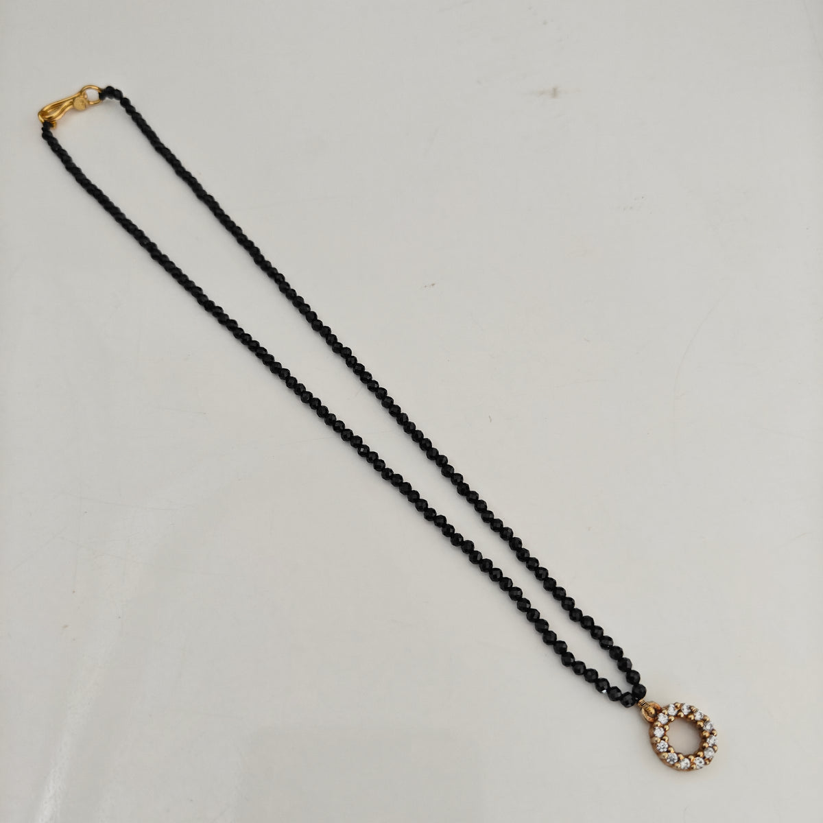 92.5 Silver with gold polish black beads -RCH1372
