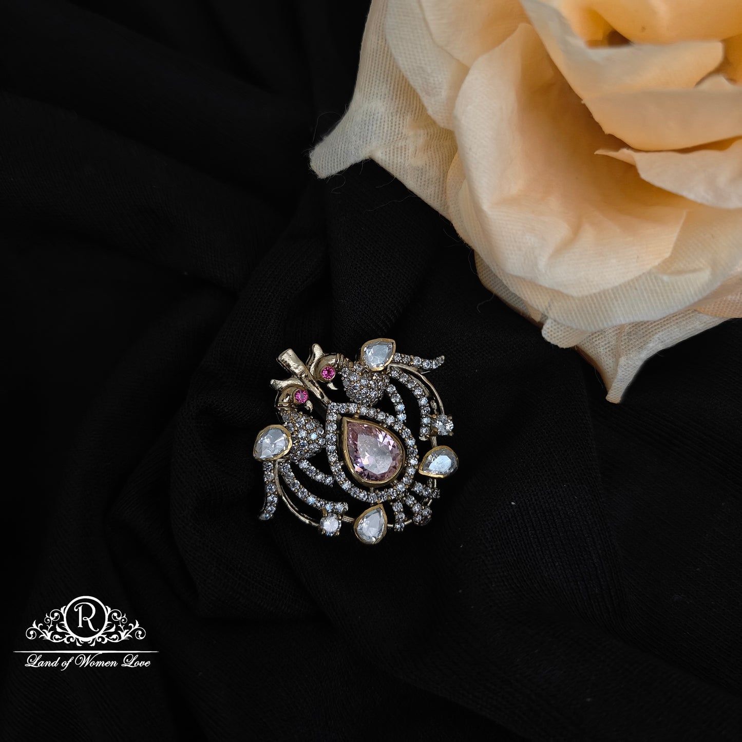 92.5 Silver Mossinate Side Locket -RCMJ281