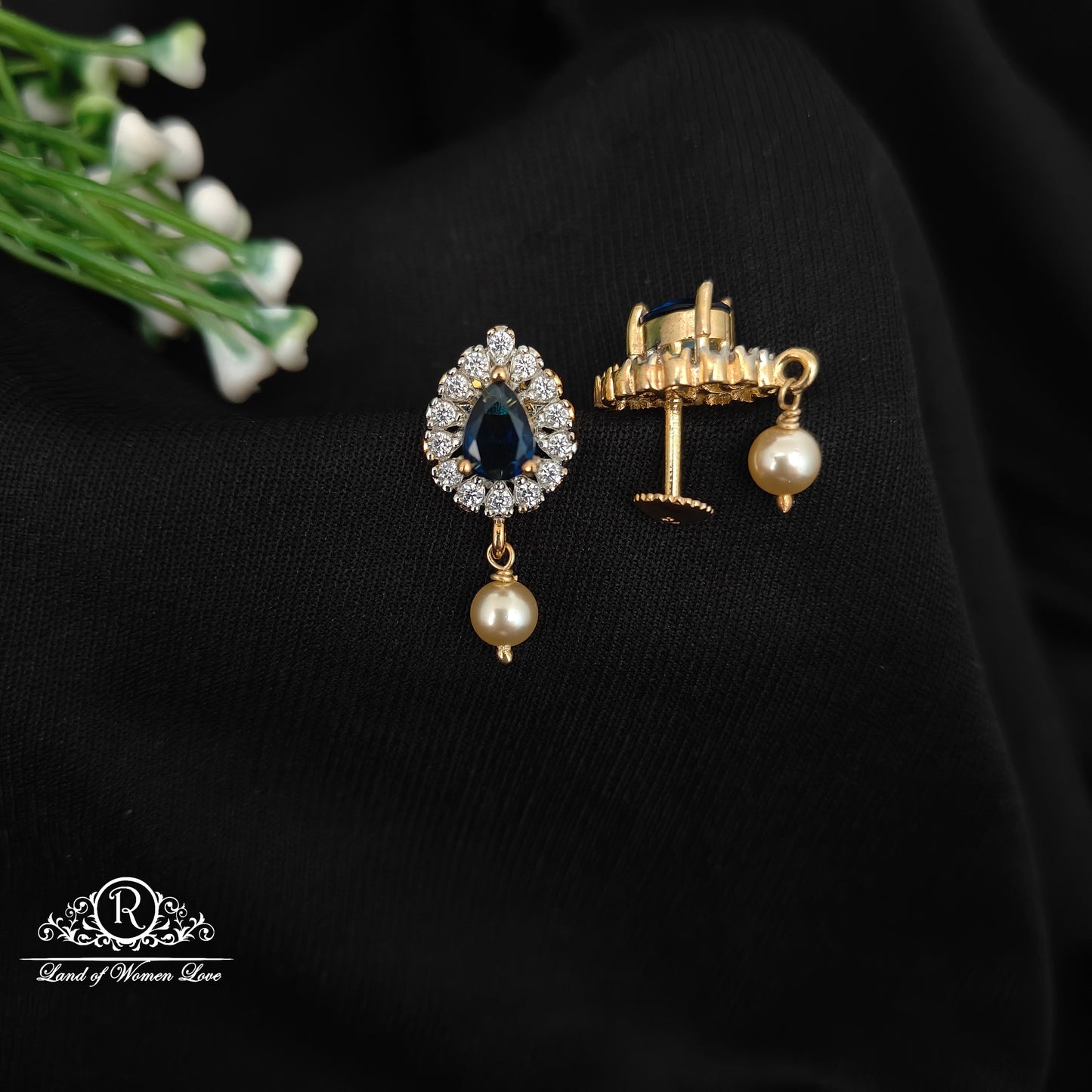 92.5 SILVER STONE EARRINGS-RCHD067