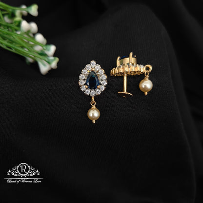 92.5 SILVER STONE EARRINGS-RCHD067