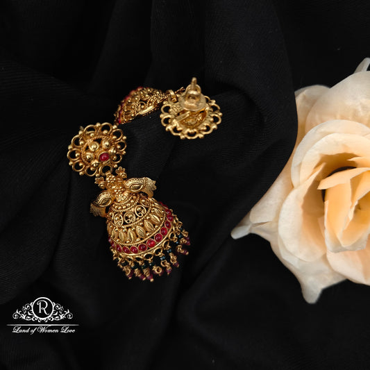 92.5 Silver flower desgin jumkas-RCH1214