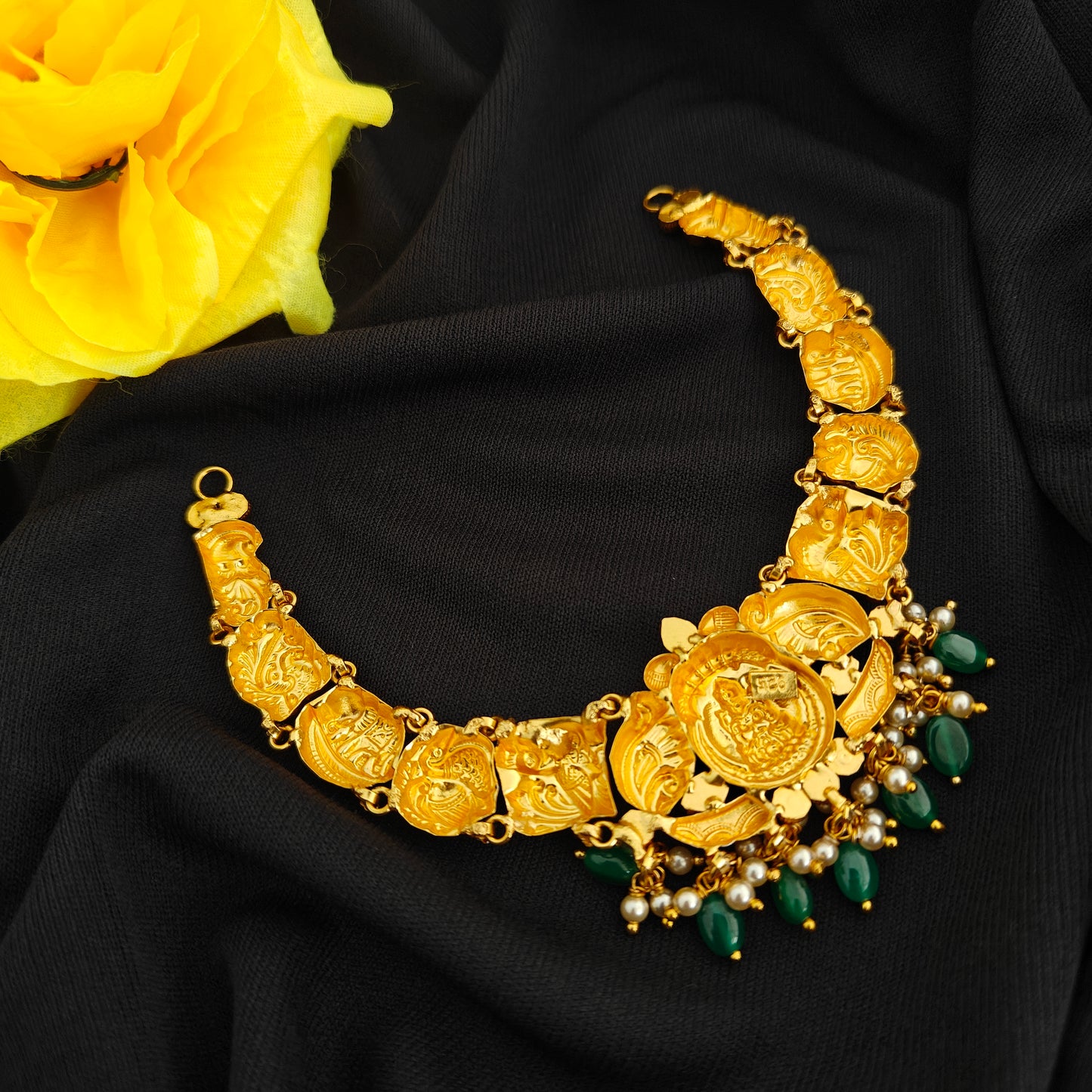 92.5 Silver  lakshmi devi Necklace design-RCV343