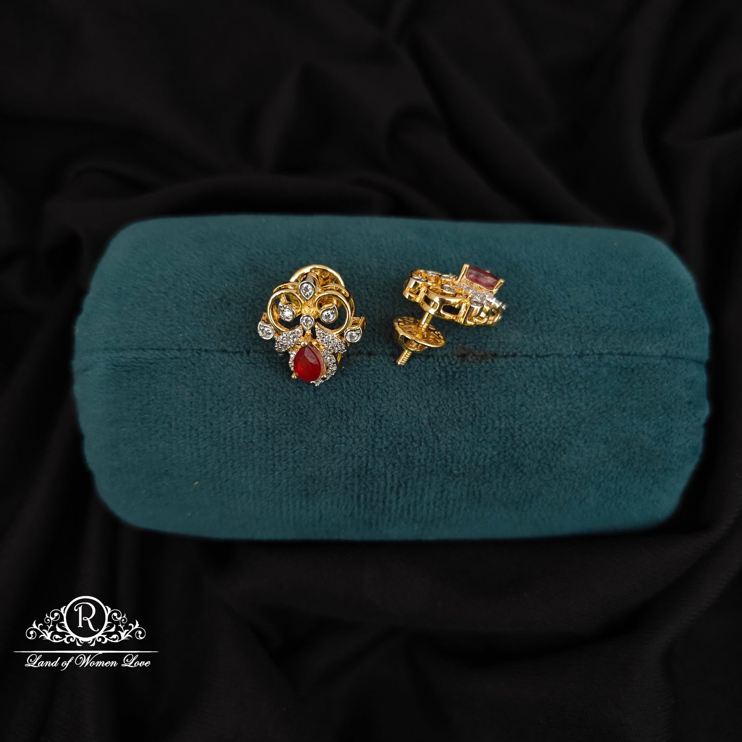 92.5 SILVER DIAMOND FINISHING EARRINGS-RCM1477