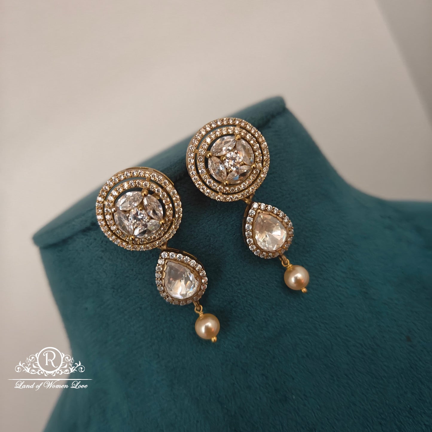 Silver mossinate earrings -RCP80