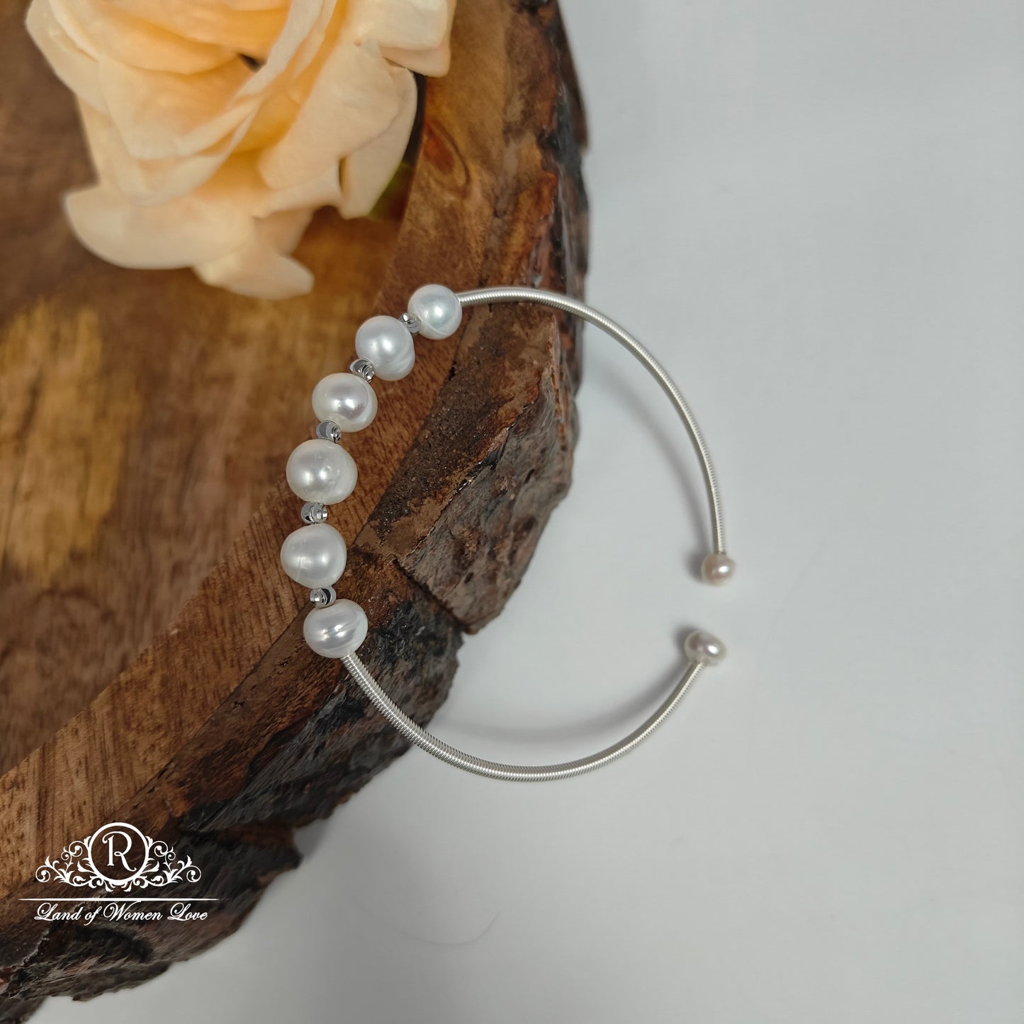 Sterling silver pearl bracelet-RCMR48-3