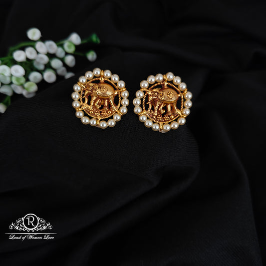 92.5 SILVERPEARL WITH ELEPHANT ROUND STUDS-RCJR1079