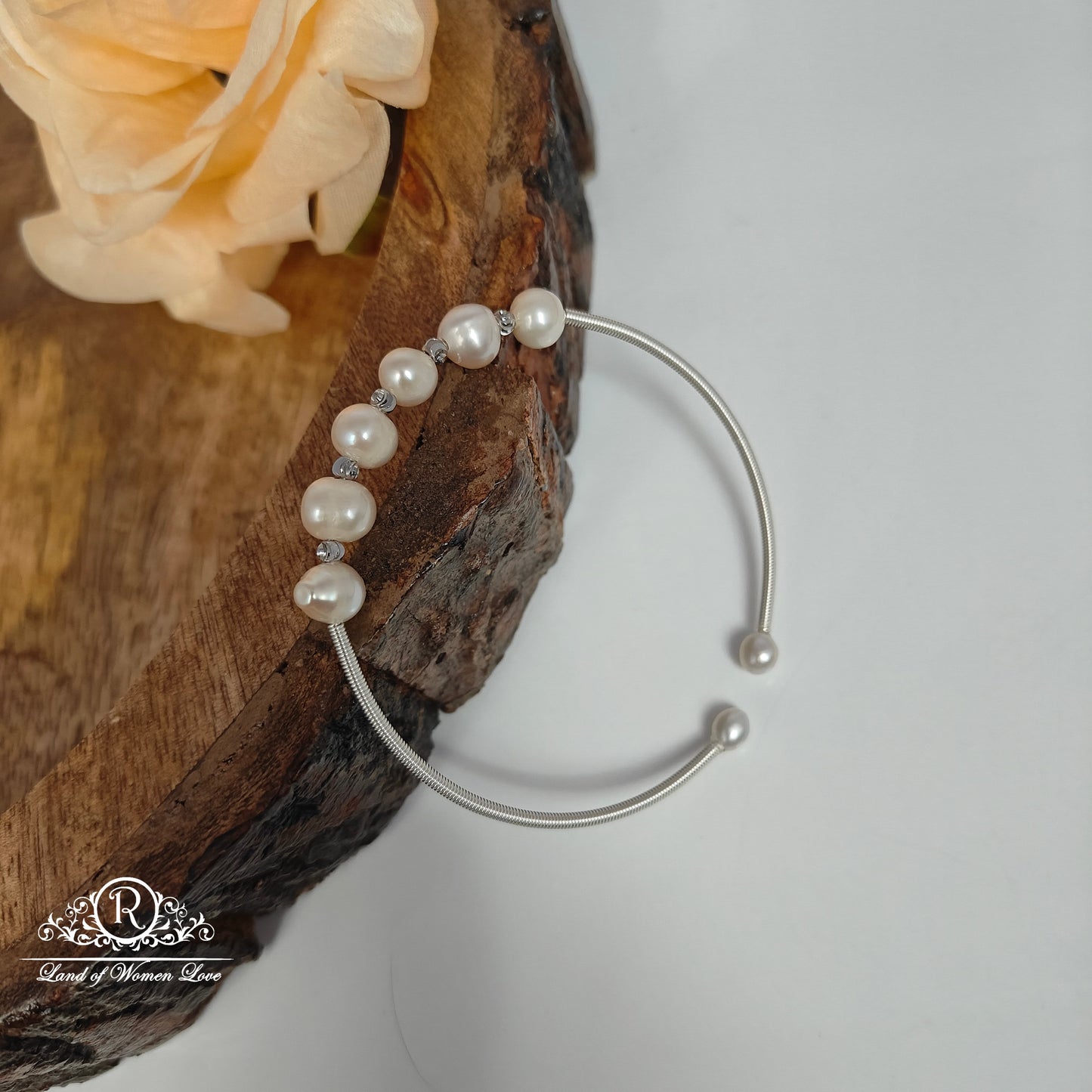 Sterling silver pearl bracelet-RCMR48-4
