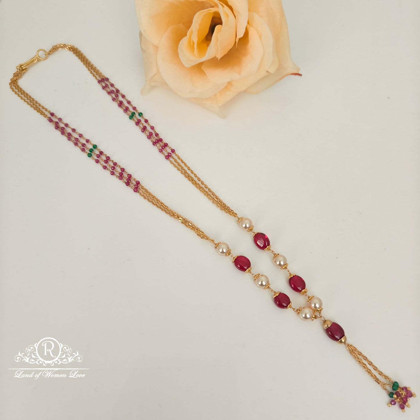 92.5 silver beads chain -RCH1236