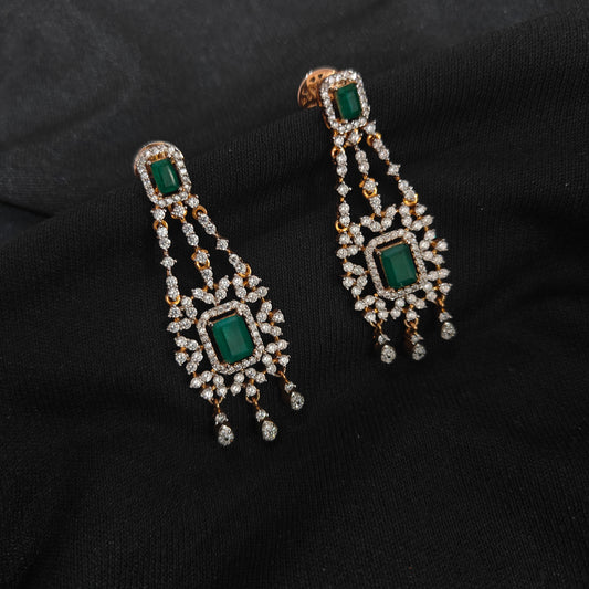 Silver diamond finishing earrings -RCC220