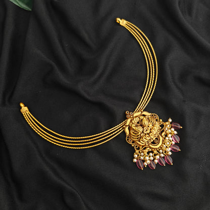 92.5 Silver plain kante with Peacock design pendent -RCM1635