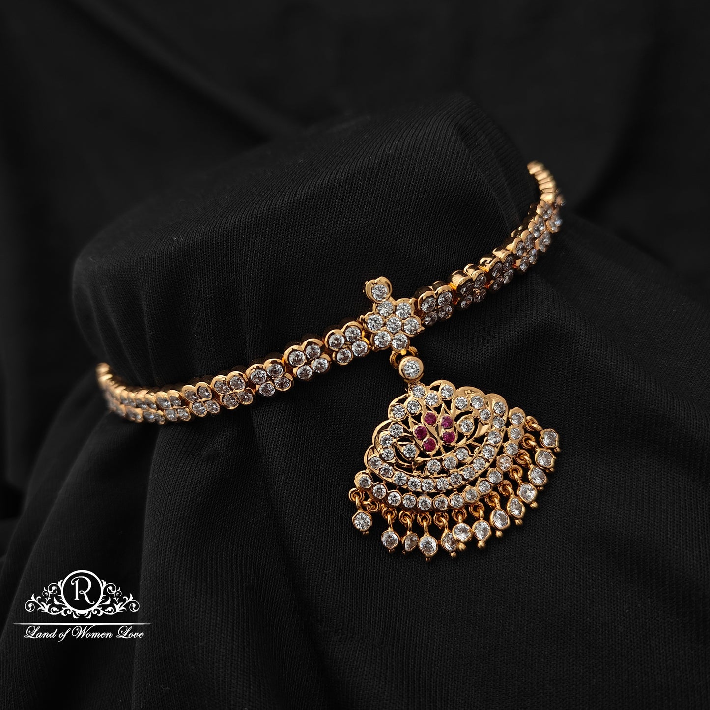 92.5 Silver with gold polish necklace -RCK330