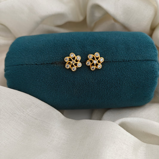 92.5 Silver With Gold Polish Earrings-RCV394