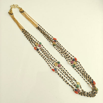 92.5 silver navaratna black beads with (63 models)-RCH1381