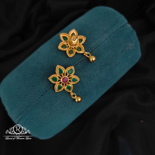 92.5 silver green earrings-RCL88