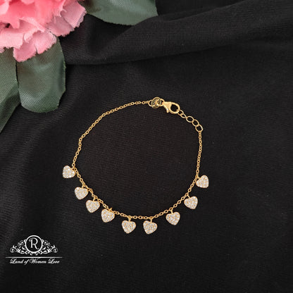 92.5 silver simple and Cute bracelet with heart shapes lockets-RCH1010