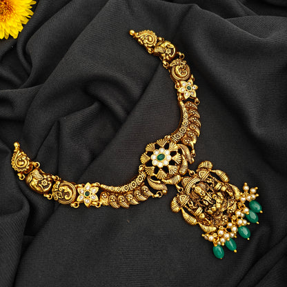92.5 Silver  lakshmi devi  Necklace design-RCV325
