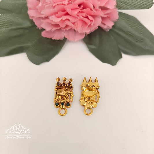 92.5-SILVER ELEPHANT DESGIN SIDE LOCKETS -RCZ1058