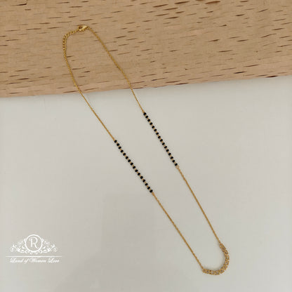 92.5 SILVER LIGHT WEIGHTBLACK BEADS WITH PENDANT-RCVC003