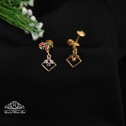 92.5 SILVER STONE EARRINGS-RCHD091