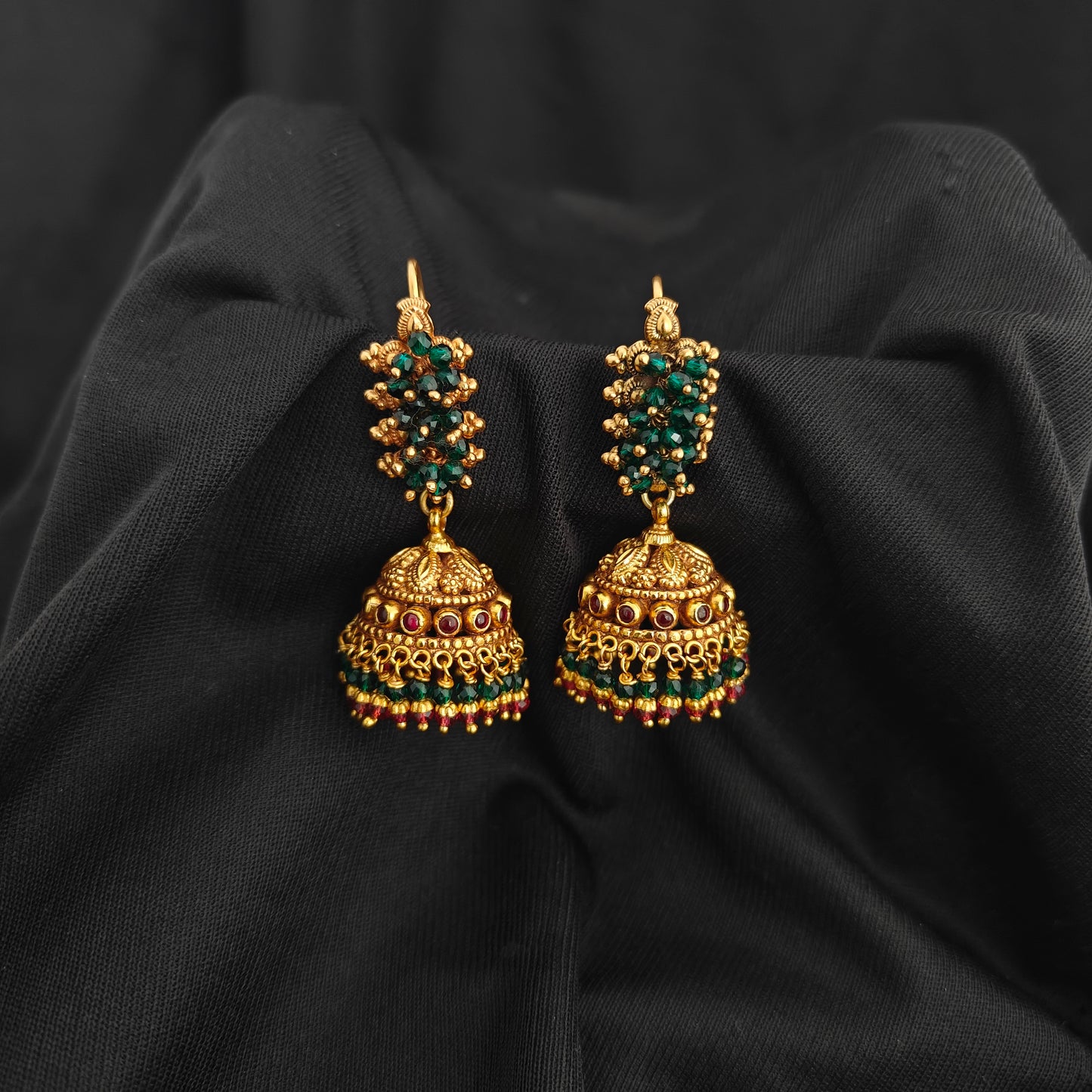 92.5 Silver with gold polish earrings-RCH1130-1