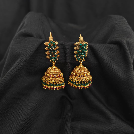 92.5 Silver with gold polish earrings-RCH1130-1