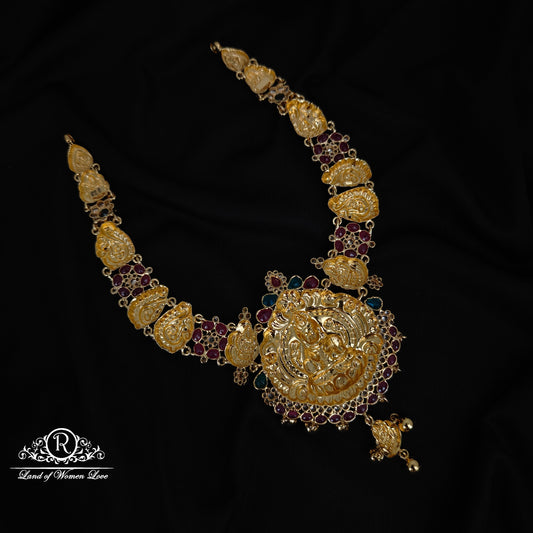 92.5 silver premium lakshmi devi necklace-RCHD002