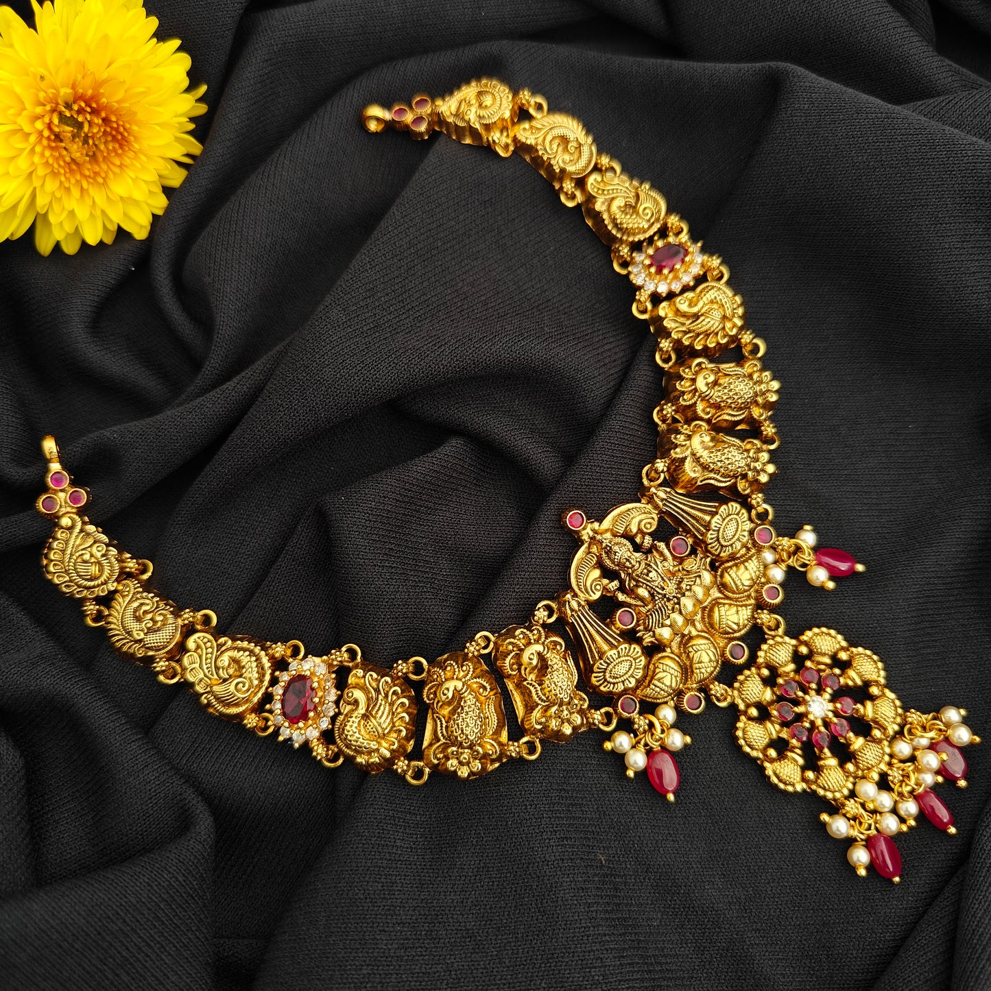 92.5 Silver  lakshmi devi  Necklace design-RCV324