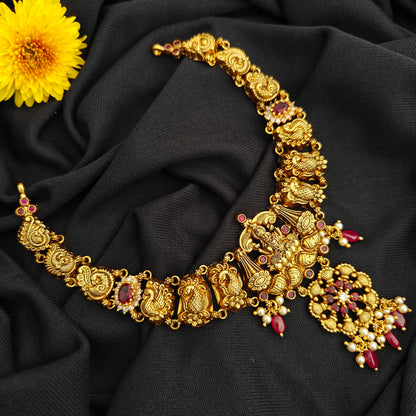 92.5 Silver  lakshmi devi  Necklace design-RCV324