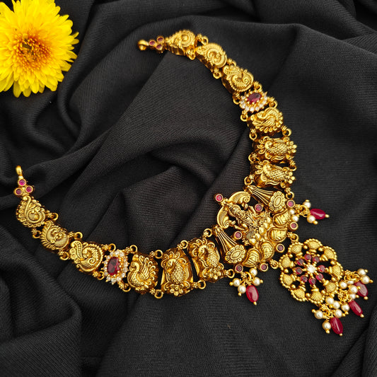 92.5 Silver  lakshmi devi  Necklace design-RCV324