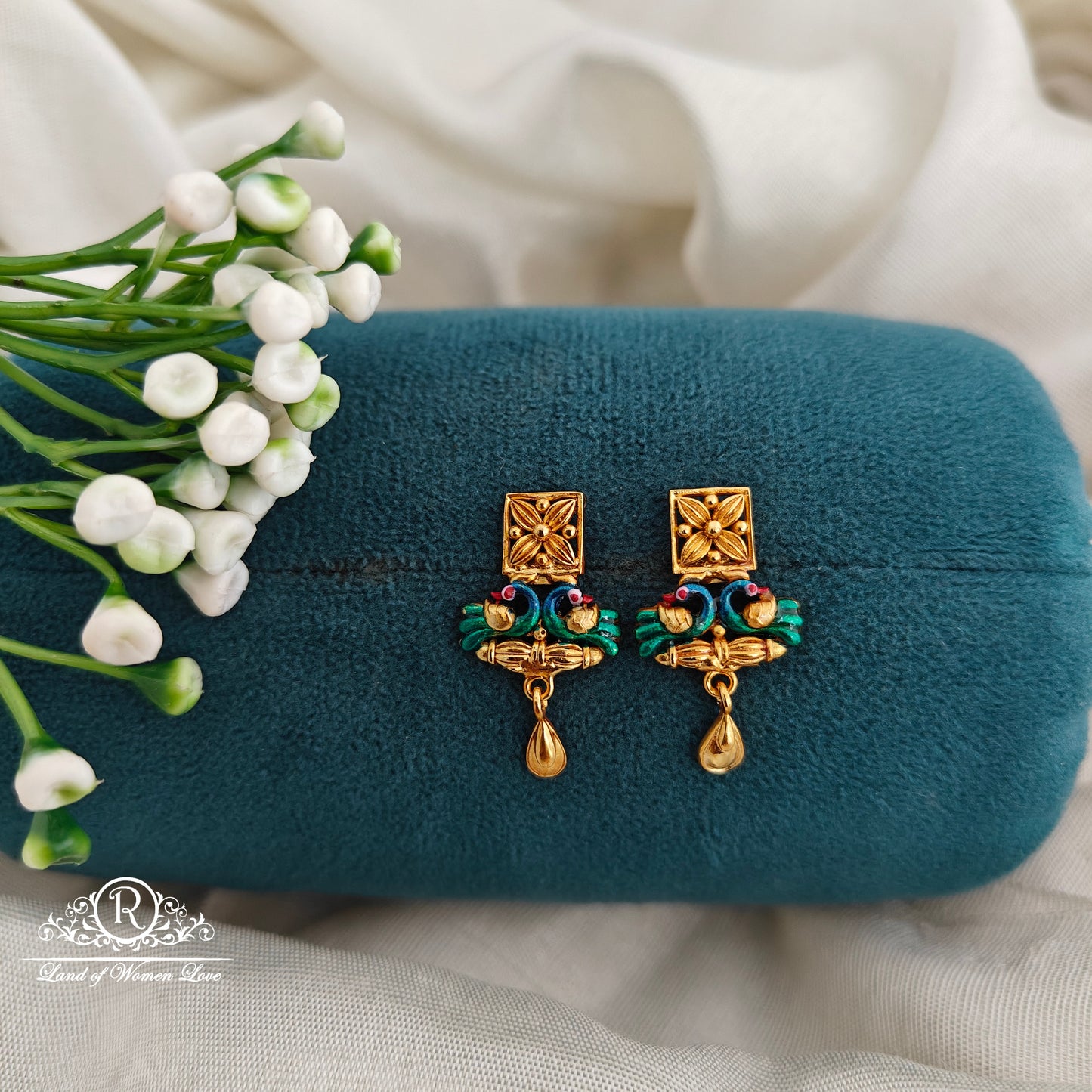 92.5 Ultra premium peacock design earrings-RCR160