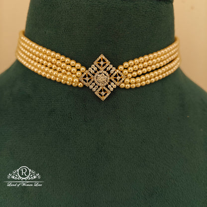 92.5 Silver pearl chocker-RCH1187