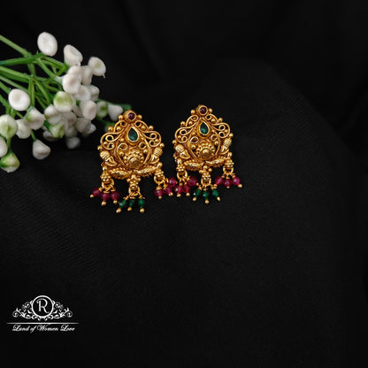 92.5 SILVER GOLD MODEL EARRINGS-RCM1393