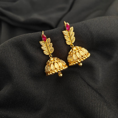 92.5 silver leaf design earrings -RCBH034-1