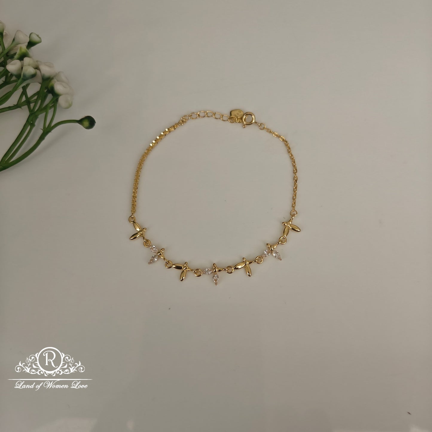 92.5 SILVER GOLD TONE BRACELET -RCG352
