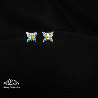 92.5 Silver Butterfly  Kids Earrings-RCHS56
