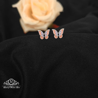 92.5 Silver Butterfly  Kids Earrings-RCHS53
