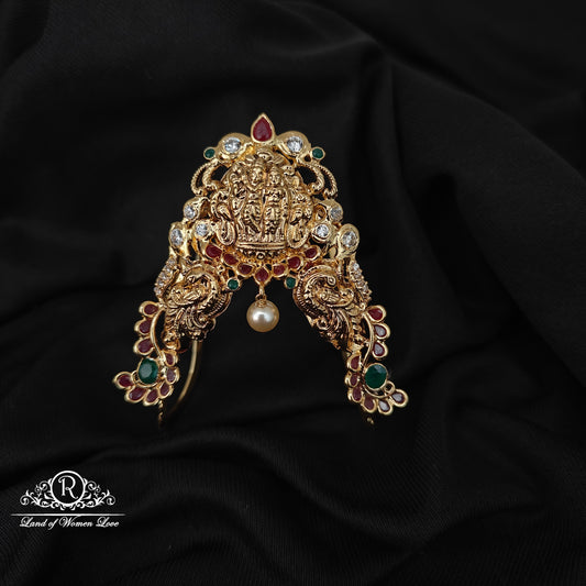 92.5 silver Radha Krishna Vanki with pearl hangings-RCMB049