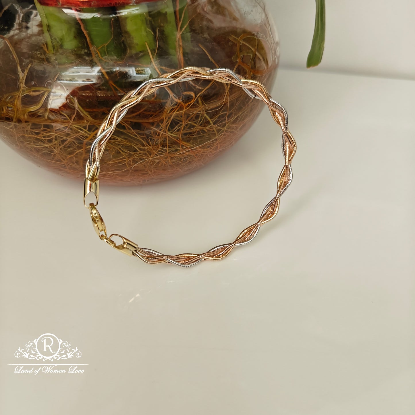 92.5 SILVER TWO TONE BRACELET -RCG341