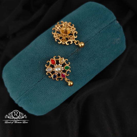 92.5 silver navaratna earrings-RCL91