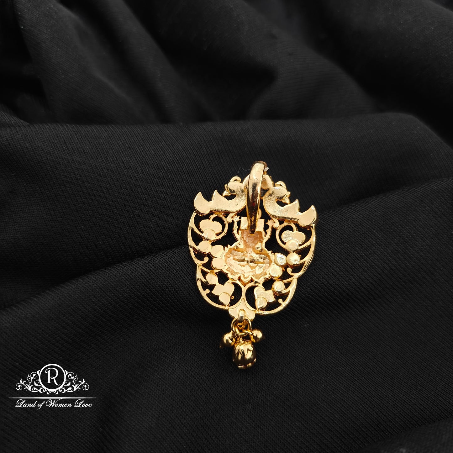 92.5 Silver lakshmidevi and peacock design  pendent-RCM1597