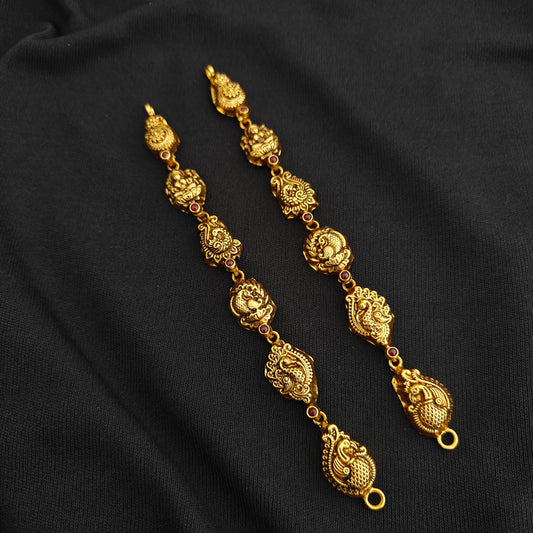 92-5-silver-with-gold-polish -peacock desgin -Side lockets -RCV382