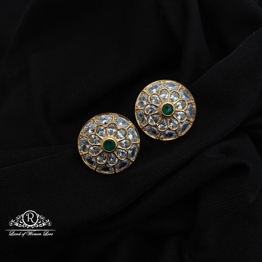 92.5 Silver with gold polish Earrings-RCH1304